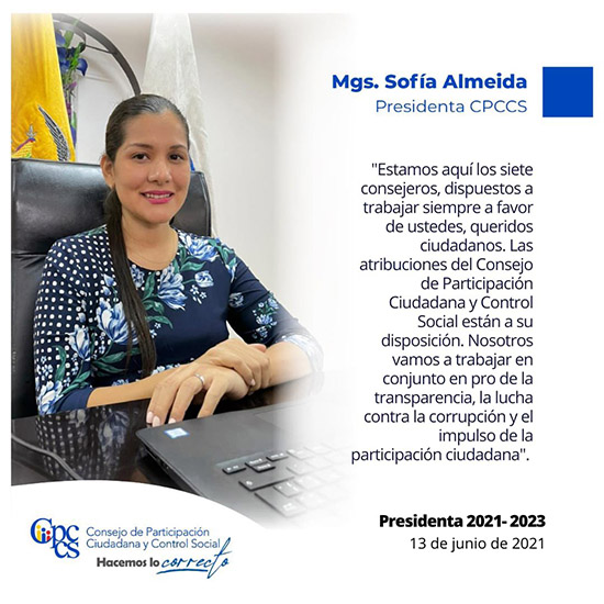 sofia-almedia Reeligen a Sofía Almeida como presidenta del Consejo de Participación Ciudadana