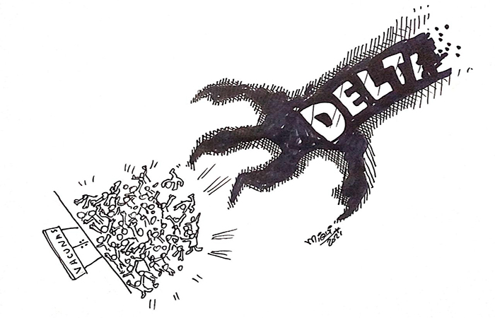 CARICATURA-DELTA-AVANZA-A-PASOS-AGIGANTADOS-09AGO2021 La variante delta no asusta y siguen las aglomeraciones