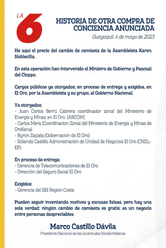 comunicado-psc-563x840 La asambleísta Karen Noblecilla notificó su separación del PSC