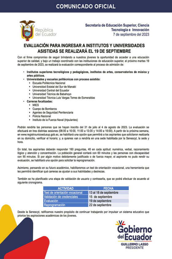 senescyt-pruebas-560x840 Senescyt: nueva fecha para rendir prueba de ingreso a universidades públicas