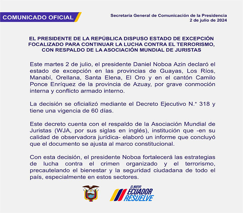 nuevo-estado-de-excepcion Presidente Noboa decreta nuevo estado de excepción en seis provincias