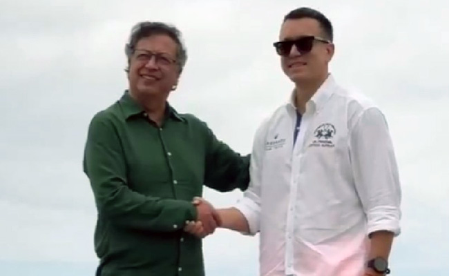 Daniel Noboa y Gustavo Petro se reunieron en Galápagos para una "alianza por la vida"