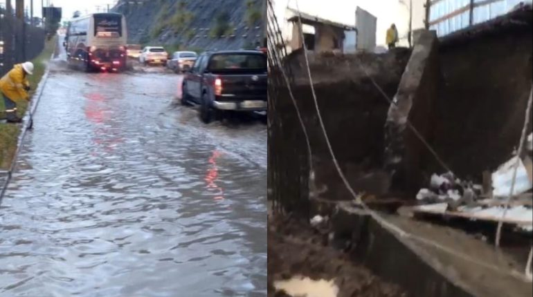 Fuertes lluvias provocan inundaciones y colapso de muro en Cuenca