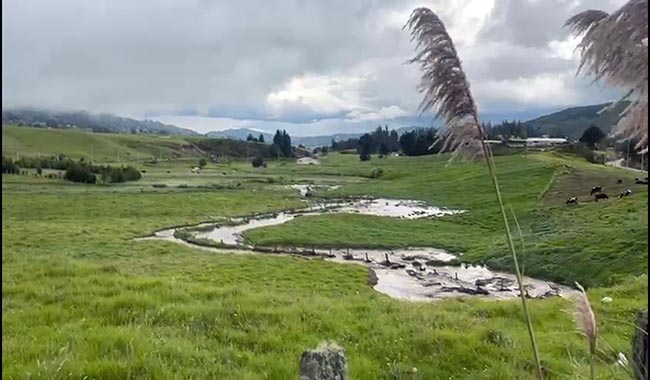 Colapsa un reservorio de agua en Victoria del Portete