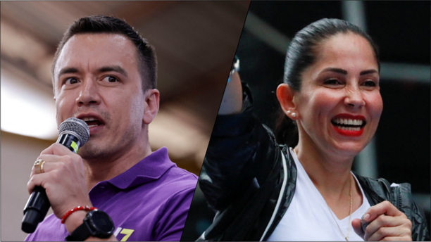 González y Noboa irán a segunda vuelta en las presidenciales de Ecuador