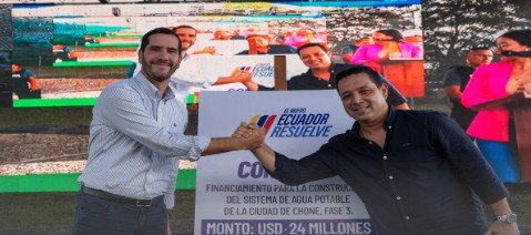 Gobierno invierte $24 millones en sistema de agua de Chone