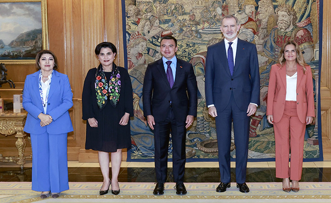Presidente Daniel Noboa se reunió con el rey Felipe VI de España