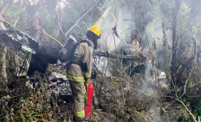 Una avioneta de fumigación se estrelló e incendió en Pasaje