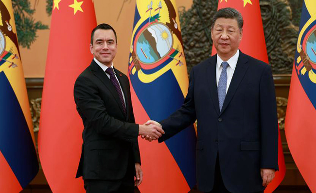 Daniel Noboa se reunió con el presidente Xi Jinping