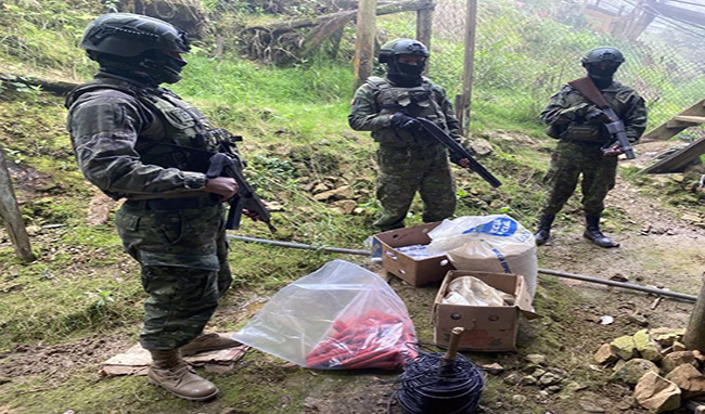 Decomisan explosivos y municiones en Zamora Chinchipe