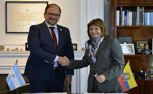 Ecuador y Argentina fortalecen cooperación contra el crimen organizado