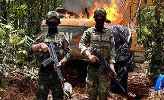 Ejército quemó un campamento de minería ilegal en Orellana