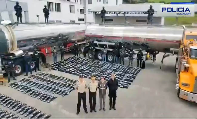 Policía decomisa 2,3 toneladas de cocaína en Tulcán