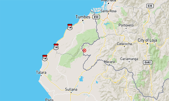 Un temblor de 4,4 grados, sacudió al cantón Macará ayer martes