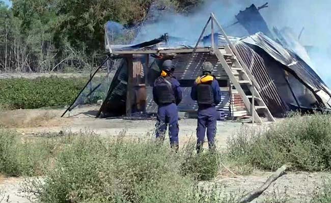 Marinos destruyen campamento narco en el Golfo de Guayaquil