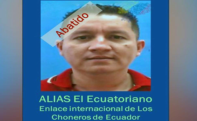 Alias El Ecuatoriano, cabecilla de los Choneros, murió en Colombia