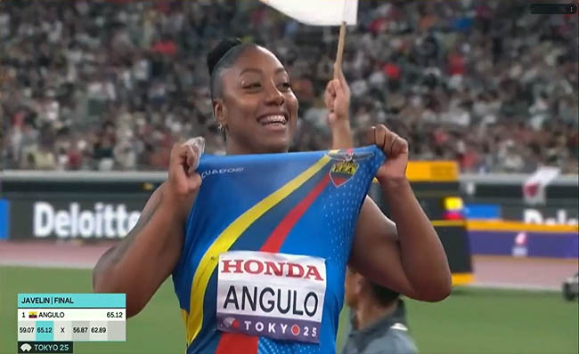 Juleisy Angulo gana oro en lanzamiento de jabalina en Tokio