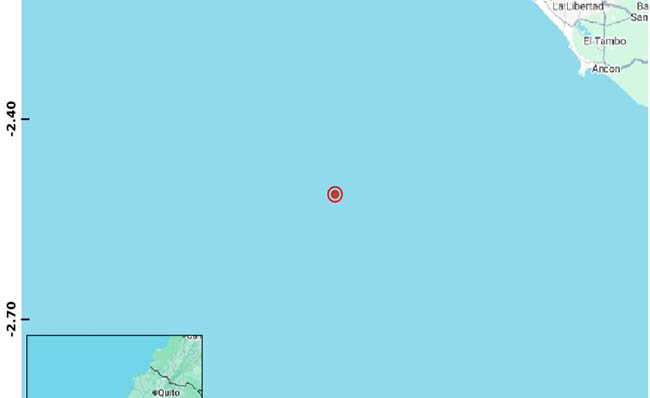 Temblor de magnitud 3,5 frente a la costa de Santa Elena