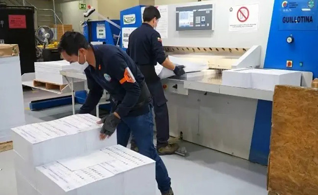 La impresión de papeletas tiene un avance del 42,62%