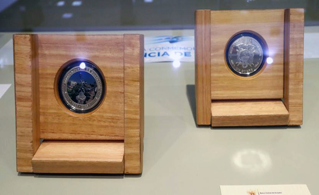 Banco Central presentó una moneda conmemorativa por la Independencia de Guayaquil