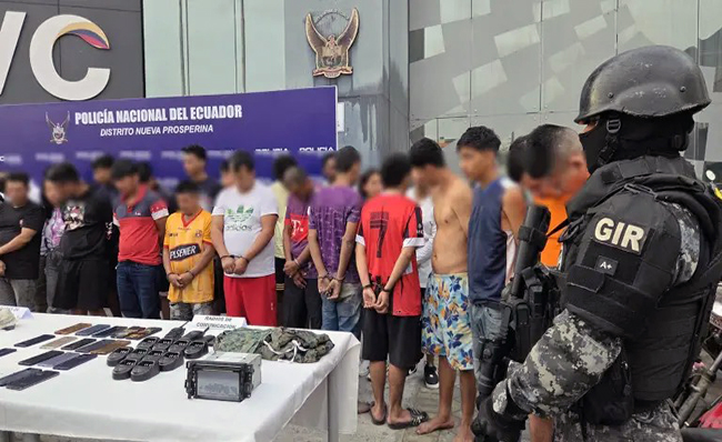 Capturan a 37 presuntos miembros de bandas por extorsiones en Guayaquil y Durán