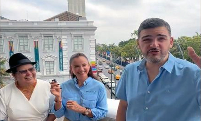 Marcela Aguiñaga se reencuentra con Aquiles Alvarez en el Municipio