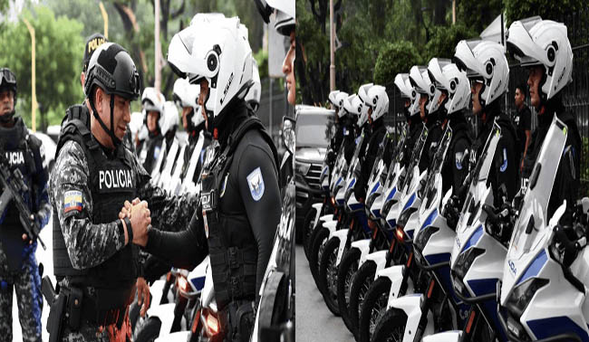 Policía Nacional incorpora 100 motocicletas para fortalecer la seguridad en Guayaquil