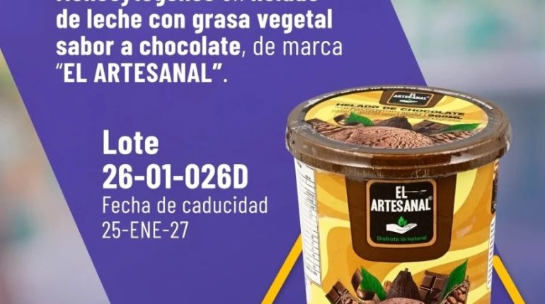 Arcsa retira lote de helado contaminado por bacteria