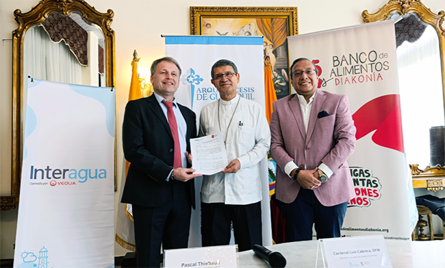 Banco de Alimentos Diakonía e Interagua firman convenio de desarrollo social