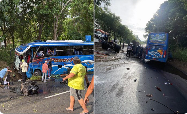 Bus con pasajeros chocó contra tanquero en la Vía a la Costa