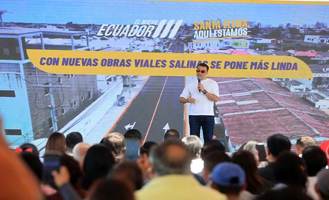 El gobierno del presidente Noboa impulsa obras en Santa Elena