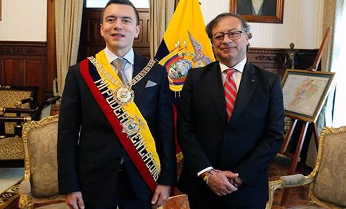 Noboa acusa a Petro de impulsar incursión guerrillera a Ecuador