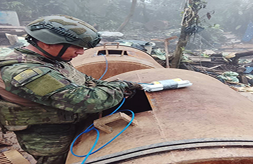 Militares destruyen campamento de minería ilegal en Urcuquí