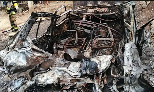 Vehículo con cilindros de gas explota en Monte Sinaí