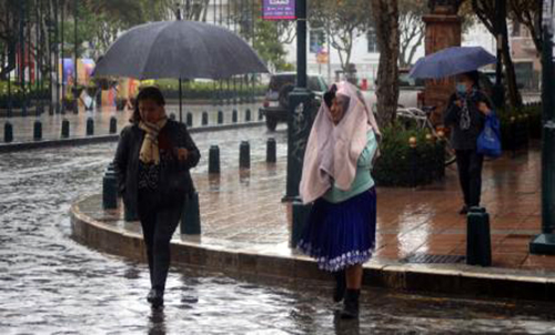 Inamhi prevé climas variables con lluvias en el país