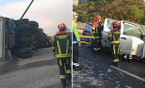 Quito: un muerto en choque múltiple en la vía a Guayllabamba