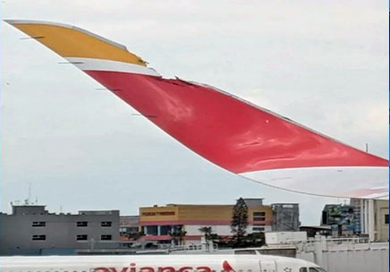 Suspenden vuelo inaugural de Iberia tras daño de ala de avión