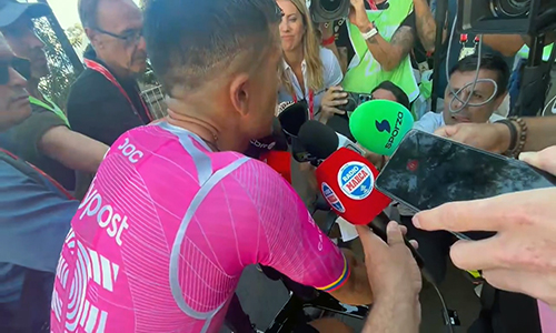 Carapaz corrió la contrarreloj en la Vuelta a España
