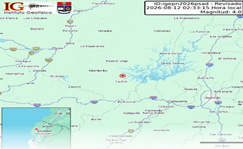 Sismo de magnitud 4.0 se registró en Guayas hoy miércoles