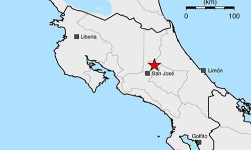 Sismo de magnitud 5,4 sacudió Costa Rica la madrugada de hoy