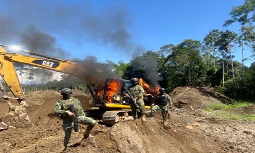 Noboa expone golpe a la minería ilegal y captura de 1.786 sospechosos