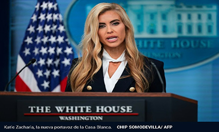 Katie Zacharia se estrena como nueva portavoz de la Casa Blanca